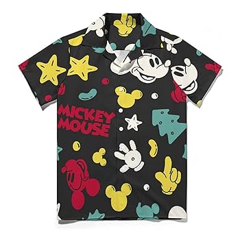 希少　ザリアルマッコイズ ミッキーマウス・アロハ　ブラック　L ウエアハウス 希少品】ザ・リアルマッコイズ 「ミッキーマウス・アロハ」黒（L）